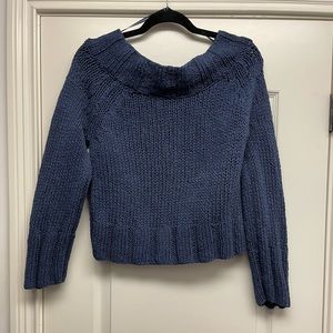 S/P Free people heavy navy sweater - off the shoulder!
